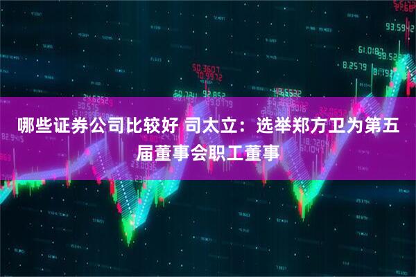 哪些证券公司比较好 司太立：选举郑方卫为第五届董事会职工董事
