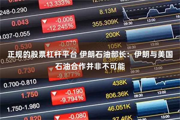 正规的股票杠杆平台 伊朗石油部长：伊朗与美国石油合作并非不可能